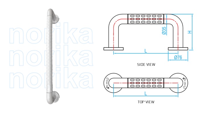 Antibacterial S/Steel Handicapped Grab Bar For Urinal Bowl